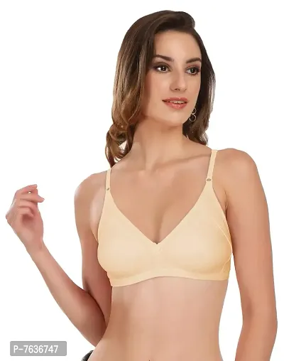 Featherline Poly Cotton M Frame Seamless Non Padded Non Wired Everyday Women's T-Shirt Bra-thumb0