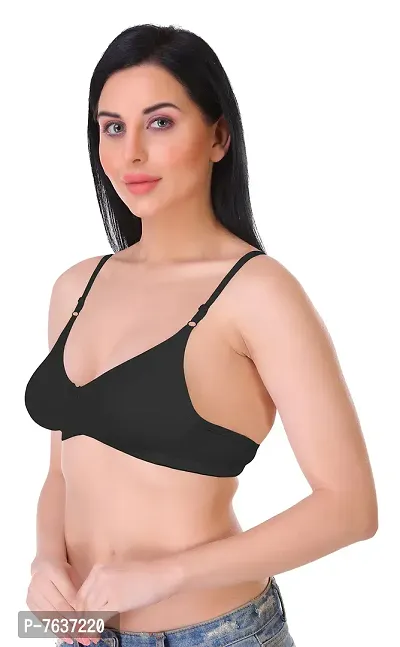 Featherline Casual Poly Cotton Non Padded Non Wired Everyday Womens T-Shirt Bras-thumb3