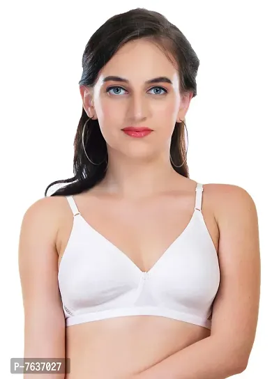 Featherline Casual Poly Cotton Non Padded Non Wired Seamless Women's T-Shirt Bras-thumb4