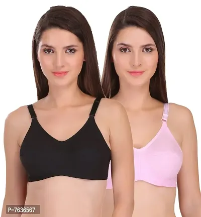 Featherline 100% Pure Cotton Perfect Fitted Non Padded Women's Everyday Bras (Elastic Straps)-thumb0