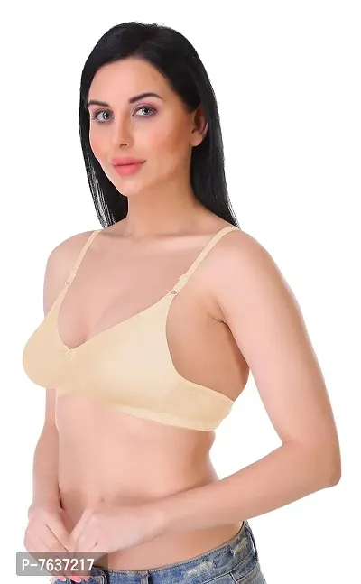 Featherline Casual Poly Cotton Non Padded Non Wired Everyday Womens T-Shirt Bras-thumb3