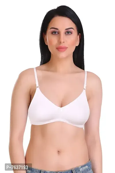 Featherline Casual Poly Cotton Non Padded Non Wired Everyday Womens T-Shirt Bras-thumb0