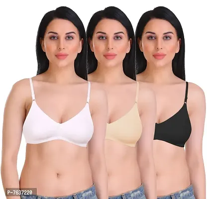 Featherline Casual Poly Cotton Non Padded Non Wired Everyday Womens T-Shirt Bras