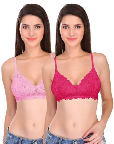 Featherline Comfy Lace Non Padded Non Wired Women's T-Shirt Bras