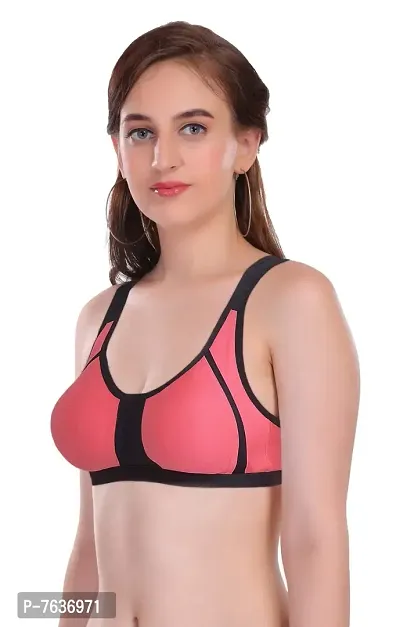 Buy Featherline Women White Solid Polycotton Sports Bra (34B