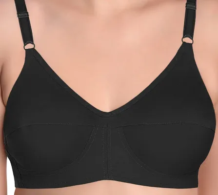 Buy Featherline 100% Pure Cotton Perfect Fitted Non Padded Women's Teenager  Bras (Elastic Straps) (Black-3, 30C) - Lowest price in India