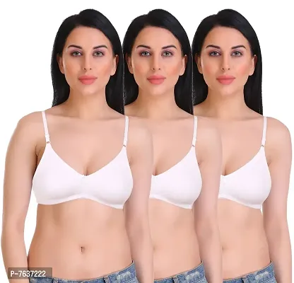 Featherline Casual Poly Cotton Non Padded Non Wired Everyday Womens T-Shirt Bras-thumb0