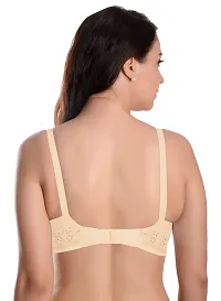 Featherline Pure Cotton Embroidered Non Padded Non Wired Women's Everyday Bras (Cotton Straps)-thumb2