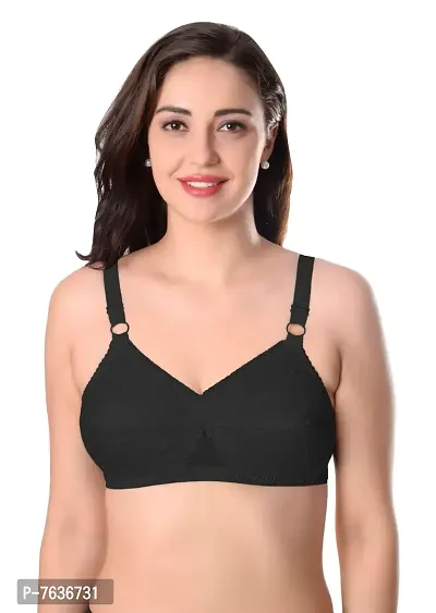 Featherline Cotton M Frame Two Section Cup Design Non Padded Non Wired Full Coverage Women's Everyday Bra-thumb0