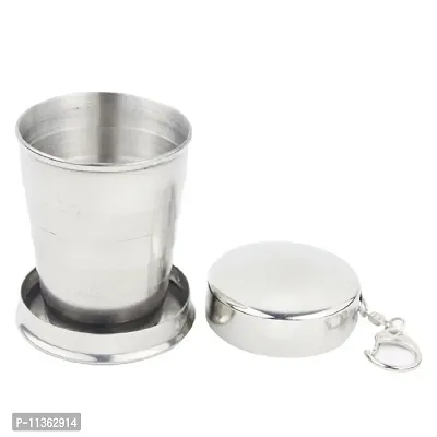 Maharaj Mall Folding Stainless Steel Travel Camping Water Mug Cup Glass 250ml-thumb4