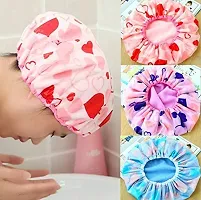 Maharaj Plastic Reusable Elastic Shower Cap for Adults and Children (Free Size, Multicolour)-thumb1