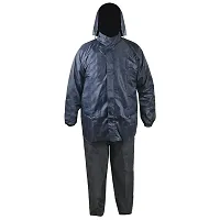 Grandbiker Men's Solid Raincoat | Rainwear | Rainsuit | Barsaati | Overcoat with Hoods and Side Pocket Waterproof (L)-thumb1