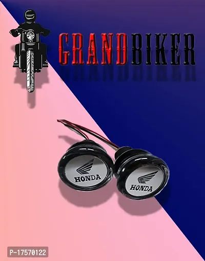 Grandbiker LED Crystal Handlebar/Handle Weight Light Indicators For Universal Honda (White  Yellow, White  Blue)-thumb3