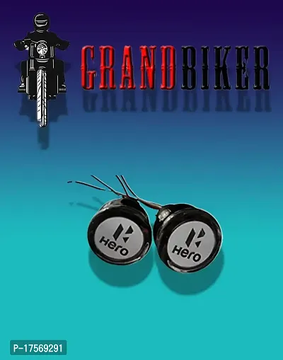 Grandbiker Crystal Handle Bar Light Handle Grip End Indicator Light for Hero Splendor and All Hero Bikes - Set of 2 Green  White Light-thumb3