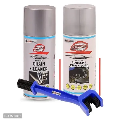 Grandbiker Evershine Combo Chain Cleaner Spray  Lube (150ml each) and Bike Chain Cleaning Brush