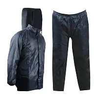 Grandbiker Men's Solid Rainwear Raincoat | Rainsuit | Barsaati | Overcoat with Hoods and Side Pocket Waterproof-thumb1