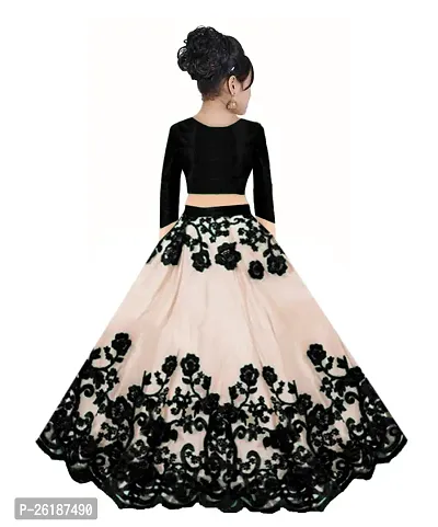 Alluring Black Net Embellished Lehenga Cholis For Girls-thumb2