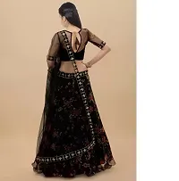 Stylish Net Black Embellished Lehenga, Choli And Dupatta Set For Girls-thumb1