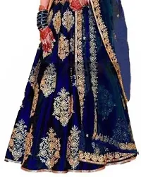 Alluring Blue Net Embellished Lehenga Cholis For Girls-thumb1