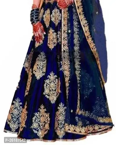 Alluring Blue Net Embellished Lehenga Cholis For Girls-thumb2