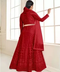 Alluring Red Net Embellished Lehenga Cholis For Girls-thumb1