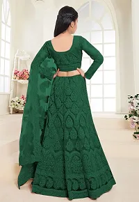 Alluring Green Net Embellished Lehenga Cholis For Girls-thumb1