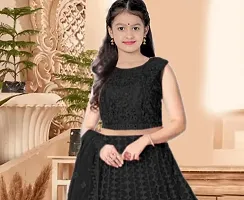 Alluring Black Net Embellished Lehenga Cholis For Girls-thumb1