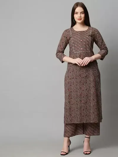 Stylish Blend A-Line Kurta Bottom Set For Women