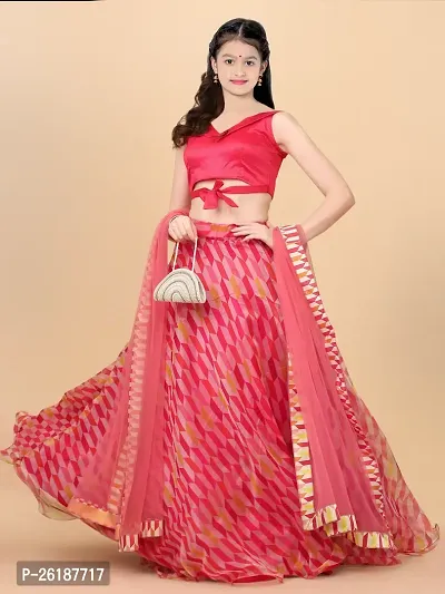 Alluring Pink Net Embellished Lehenga Cholis For Girls-thumb0