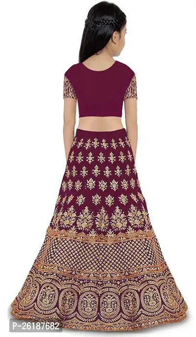 Alluring Purple Net Embellished Lehenga Cholis For Girls-thumb2