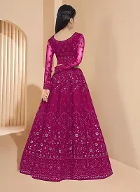 Stylish Net Purple Embellished Lehenga, Choli And Dupatta Set For Girls-thumb1