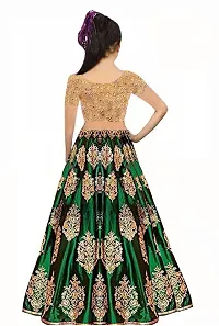 Alluring Green Net Embellished Lehenga Cholis For Girls-thumb1