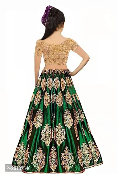 Alluring Green Net Embellished Lehenga Cholis For Girls-thumb2