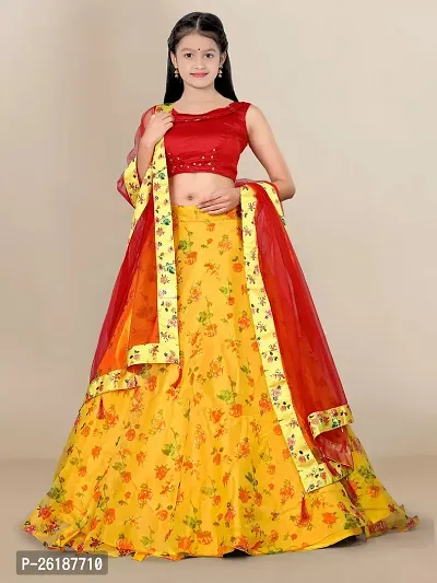 Alluring Tan Net Embellished Lehenga Cholis For Girls-thumb2