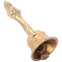 SRI Brass Pooja Bell (4 inch, Gold) Ghanti/Pooja Mandir Bell (100 gram}-thumb1