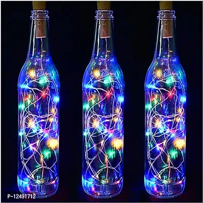 SRI SAI Bottle Lights Multi Color Battery Powered, Cork Shaped Fairy String DIY, Party, Decor (Pack of 3) Botle NOT incuded-thumb5