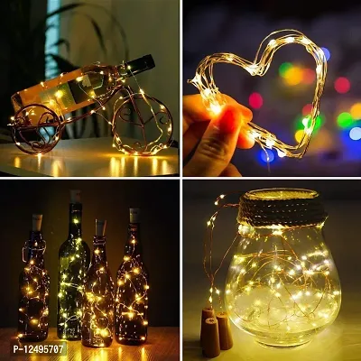 Sri Sai Tradelink 20 LED Wine Bottle Cork Lights Copper Wire String Lights (Warm White, Pack of 2) (Cork Light)-thumb5