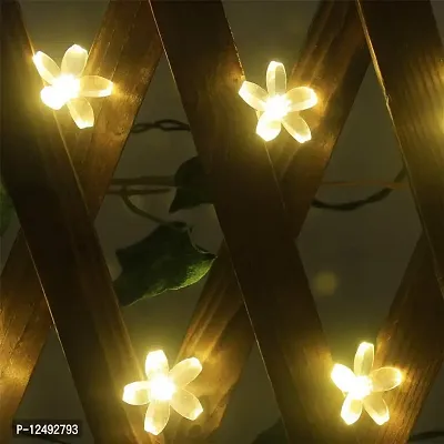 Sri Sai Tradelink 16 LED Blossom Flower Fairy String Lights, 3 Meters LED Christmas Lights for Diwali Home Decoration (Warm White)-thumb2