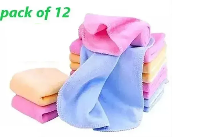 Napkins With Soft Washable Fabric Face Handerkerchief Daily Use Cloth Hanky Gentle Neck Feeding Eating Use Girls Both Set Of 12