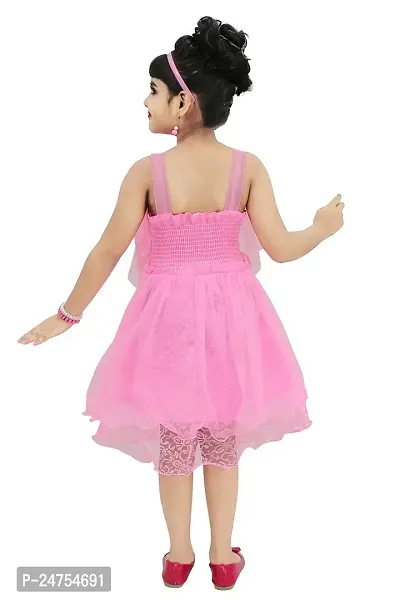 DISPATCHED Girls Midi/Knee Length Party Dress (Pink, Sleeveless)-thumb2