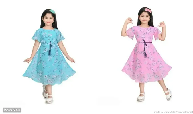 Fabulous Multicoloured Cotton Frocks For Girls Pack Of 2