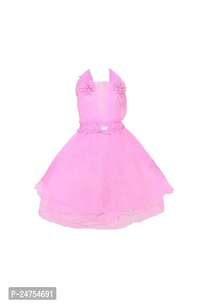 DISPATCHED Girls Midi/Knee Length Party Dress (Pink, Sleeveless)-thumb4