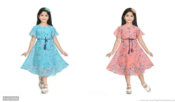 Fabulous Multicoloured Cotton Frocks For Girls Pack Of 2