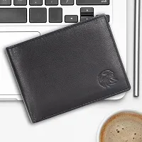 MEHZIN Men Formal Black Genuine Leather RFID Wallet with Pen Combo Set (6 Card Slots) N-thumb3