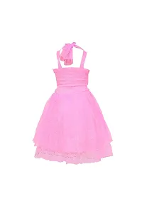 DISPATCHED Girls Midi/Knee Length Party Dress (Pink, Sleeveless)-thumb4