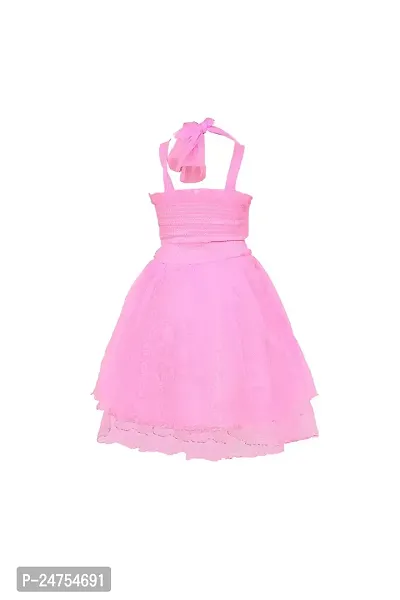 DISPATCHED Girls Midi/Knee Length Party Dress (Pink, Sleeveless)-thumb5