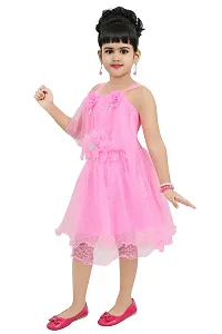 DISPATCHED Girls Midi/Knee Length Party Dress (Pink, Sleeveless)-thumb2