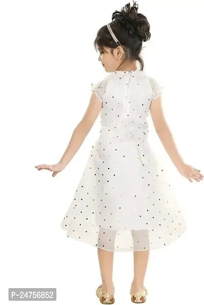 NEGUP Girls Midi/Knee Length Party Dress (White, Sleeveless) 36-thumb2