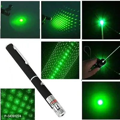 Powerful Green Laser Light Pen Beam for Presentation with Adjustable Cap to Change Project Design | 2000 Metres Laser Pointer Pen, Long Range | Extra Disco Light Effect-thumb0