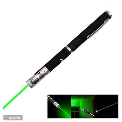 Ultra Powerful Green Laser Light Pen Beam for Presentation with Adjustable Cap to Change Project Design | 2000 Metres Laser Pointer Pen, Long Range | Extra Disco Light Effect-thumb0